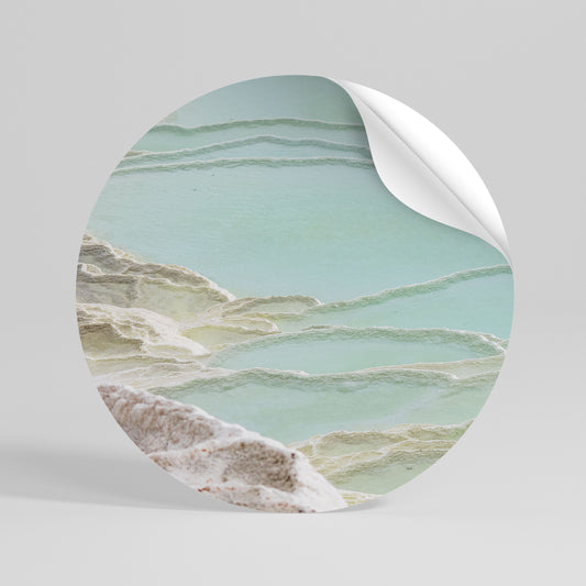 AQUAMARINE WHISPERS Runder Wandsticker zum Abziehen und Aufkleben