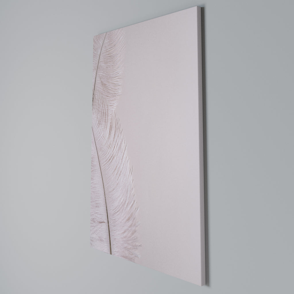 WHISPERING PINK FEATHERS Vertical Canvas Print