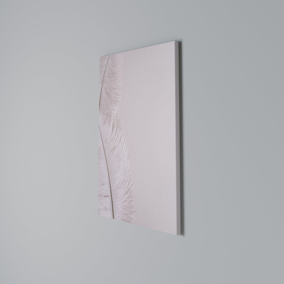 WHISPERING PINK FEATHERS Vertical Canvas Print