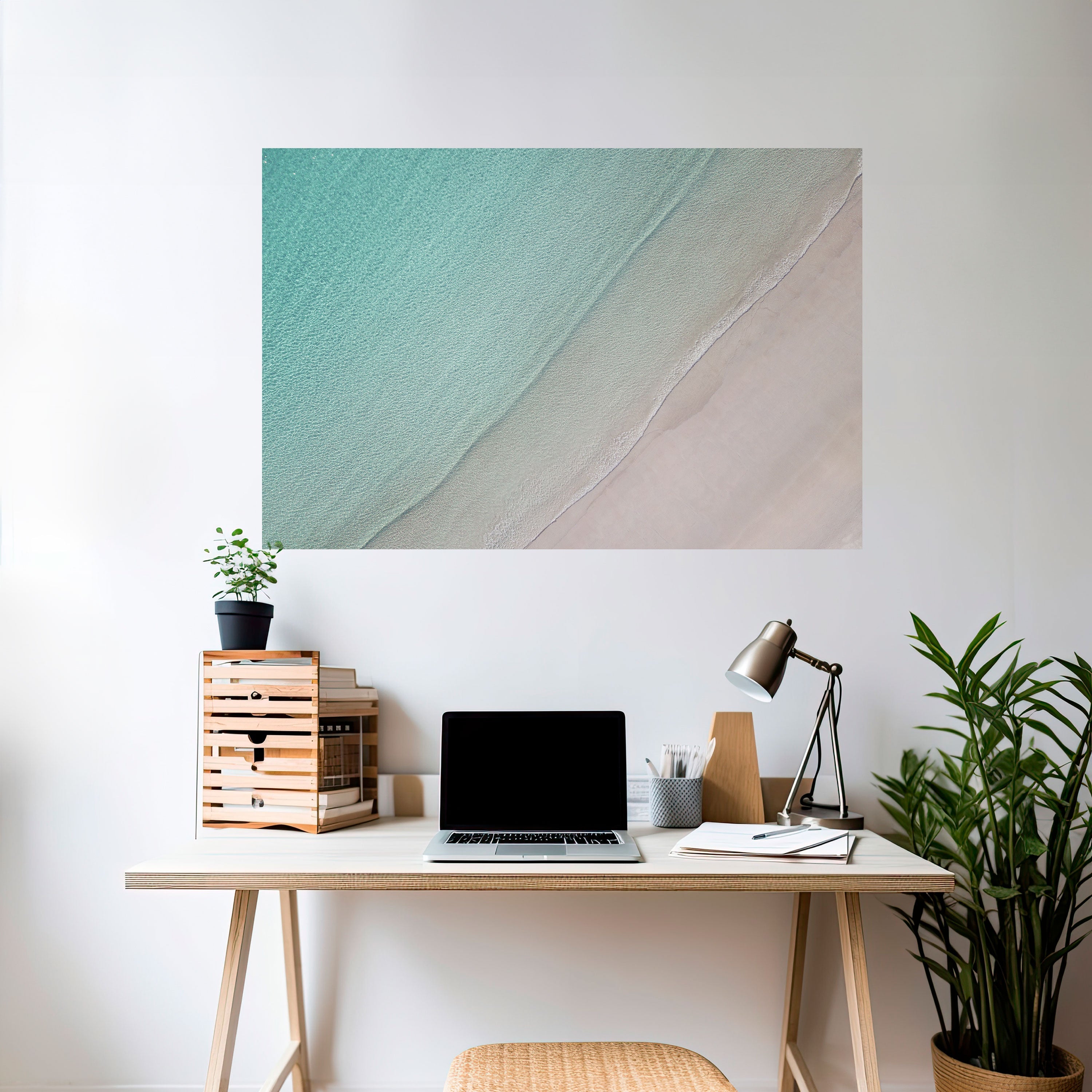 COASTAL CALM ARTISTRY Horizontales Poster zum Abziehen und Aufkleben