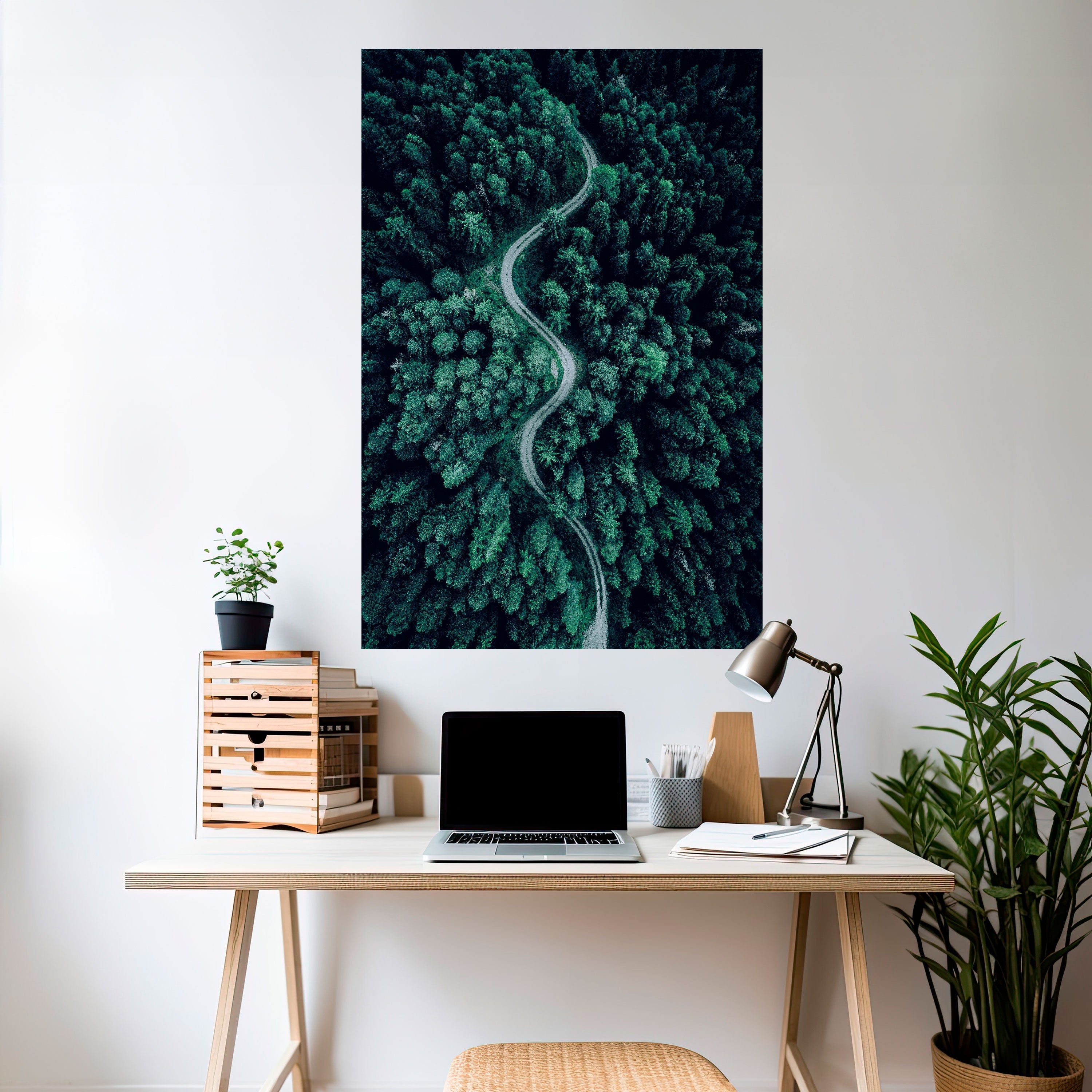 FORESTED SERPENTINE ROUTE Vertikales Poster zum Abziehen und Aufkleben