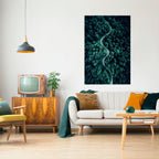 FORESTED SERPENTINE ROUTE Selbstklebendes Poster - Hochformat