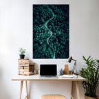FORESTED SERPENTINE ROUTE Selbstklebendes Poster - Hochformat