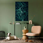 FORESTED SERPENTINE ROUTE Selbstklebendes Poster - Hochformat