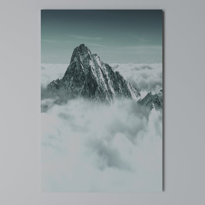 CLOUD-KISSED PEAK Vertical Canvas Print