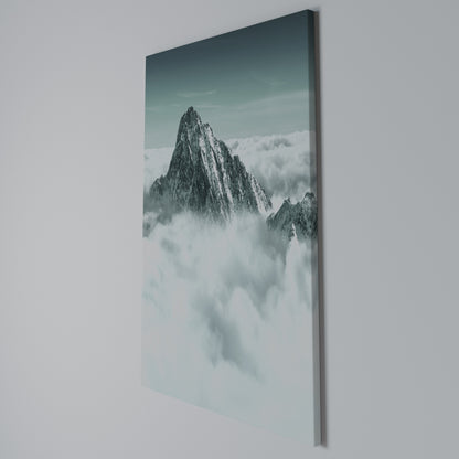 CLOUD-KISSED PEAK Vertical Canvas Print