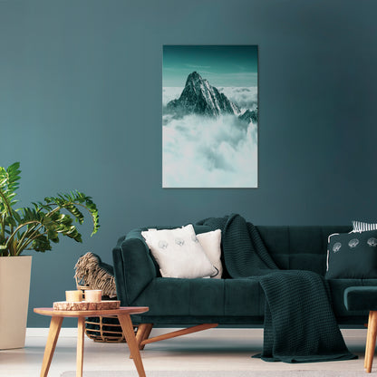 CLOUD-KISSED PEAK Vertical Canvas Print