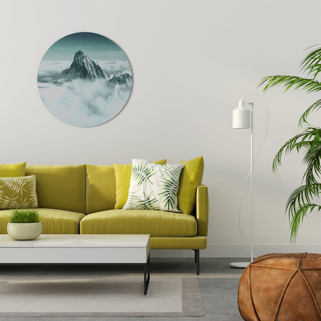 CLOUD-KISSED PEAK Runde Wanddekoration Ø 69 cm