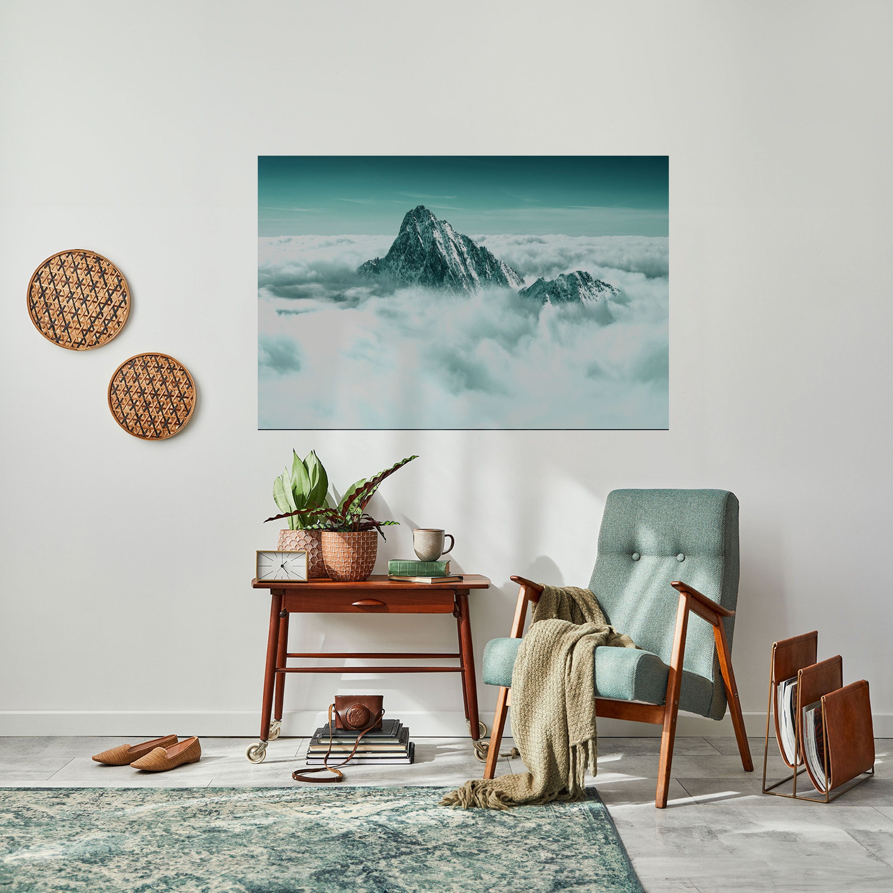 CLOUD-KISSED PEAK Horizontales Poster zum Abziehen und Aufkleben