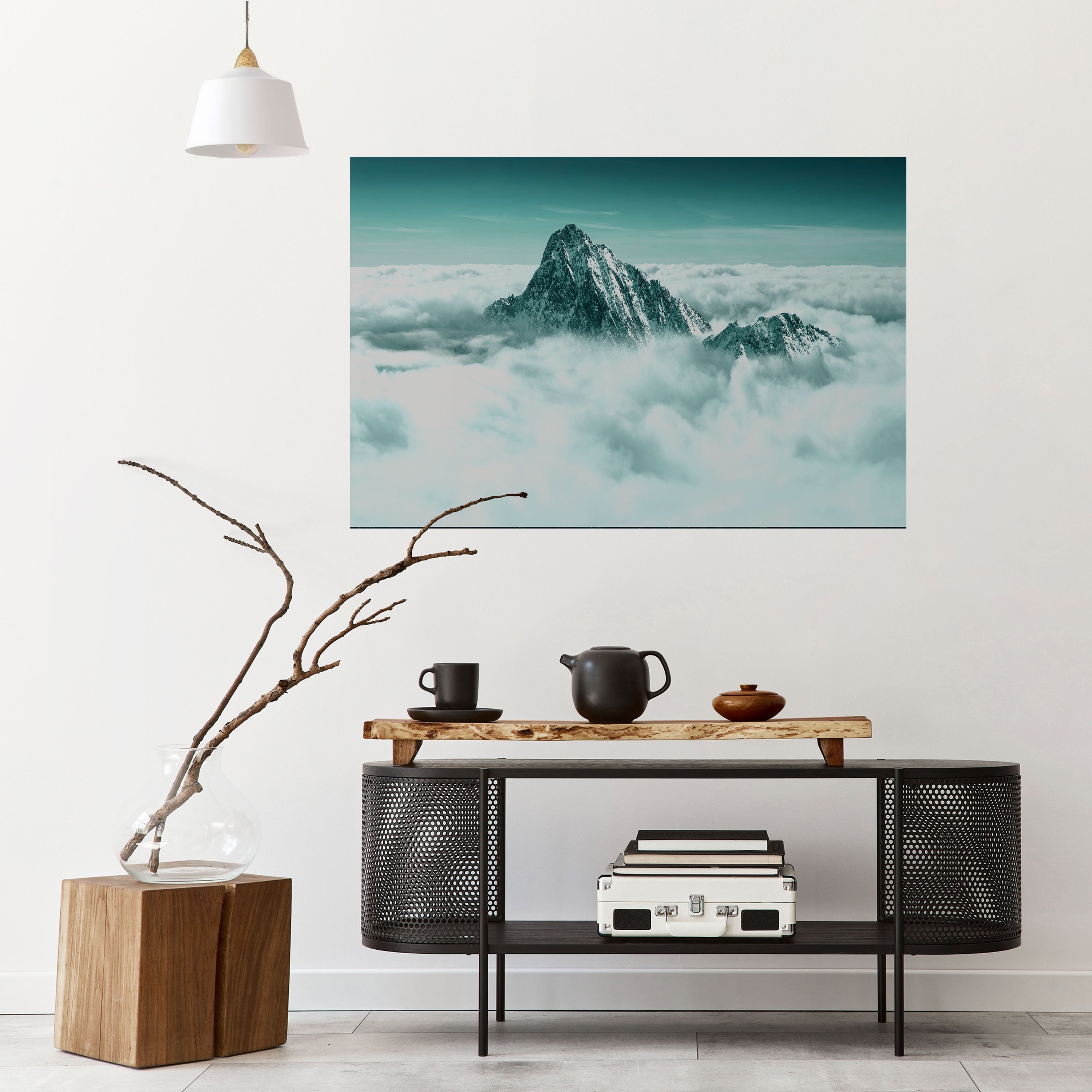 CLOUD-KISSED PEAK Horizontales Poster zum Abziehen und Aufkleben