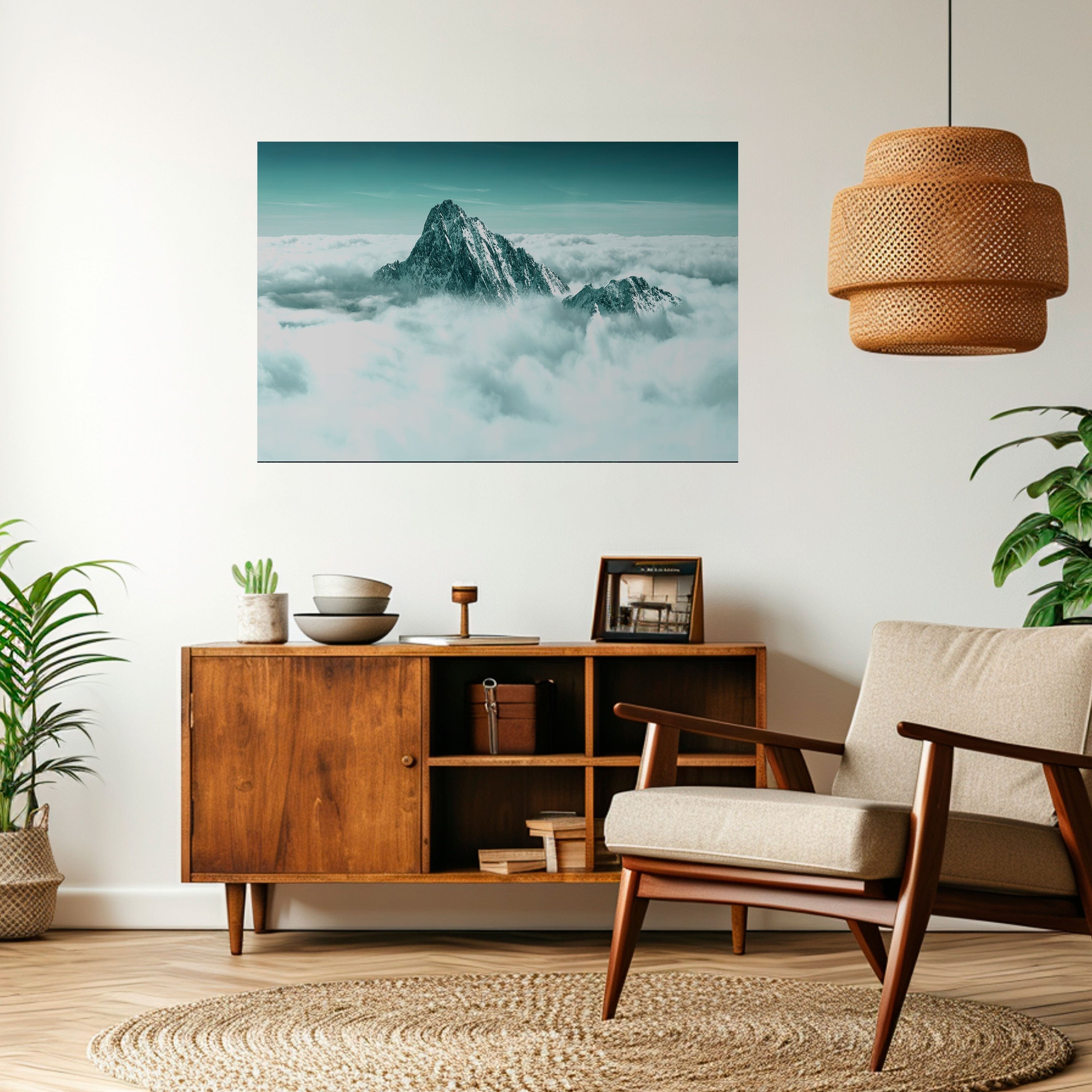 CLOUD-KISSED PEAK Horizontales Poster zum Abziehen und Aufkleben