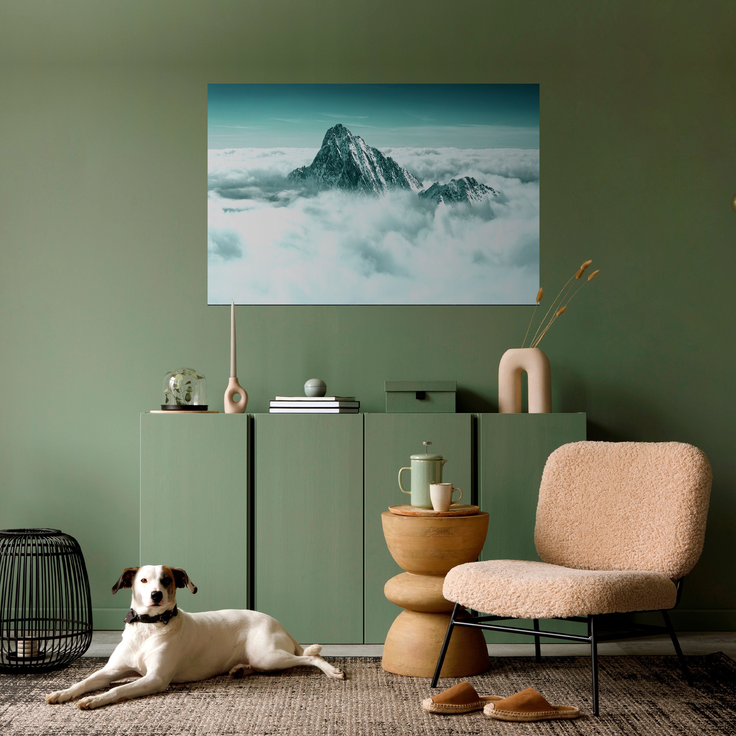 CLOUD-KISSED PEAK Horizontales Poster zum Abziehen und Aufkleben