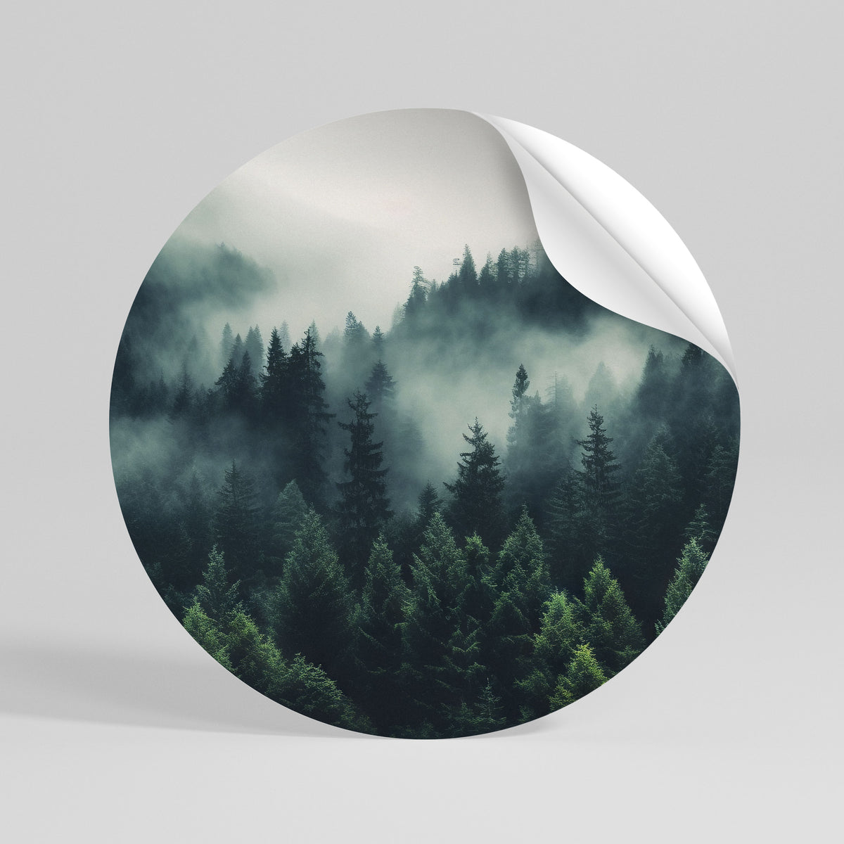 MYSTICAL FOREST WHISPERS Runder Wandsticker zum Abziehen und Aufkleben