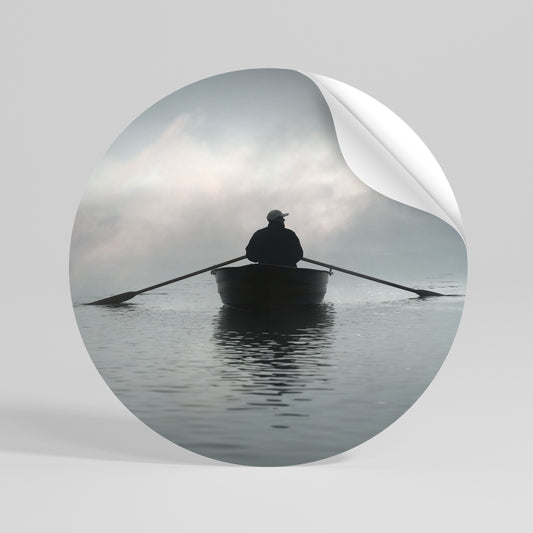 SAIL INTO THE UNKNOWN Runder Wandsticker zum Abziehen und Aufkleben