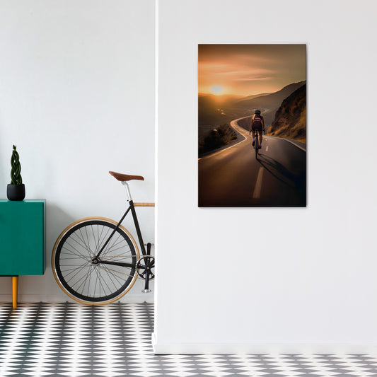 RIDE INTO GOLD Vertical Canvas Print