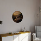 RIDE INTO GOLD Round Wall Art