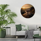 RIDE INTO GOLD Round Wall Art