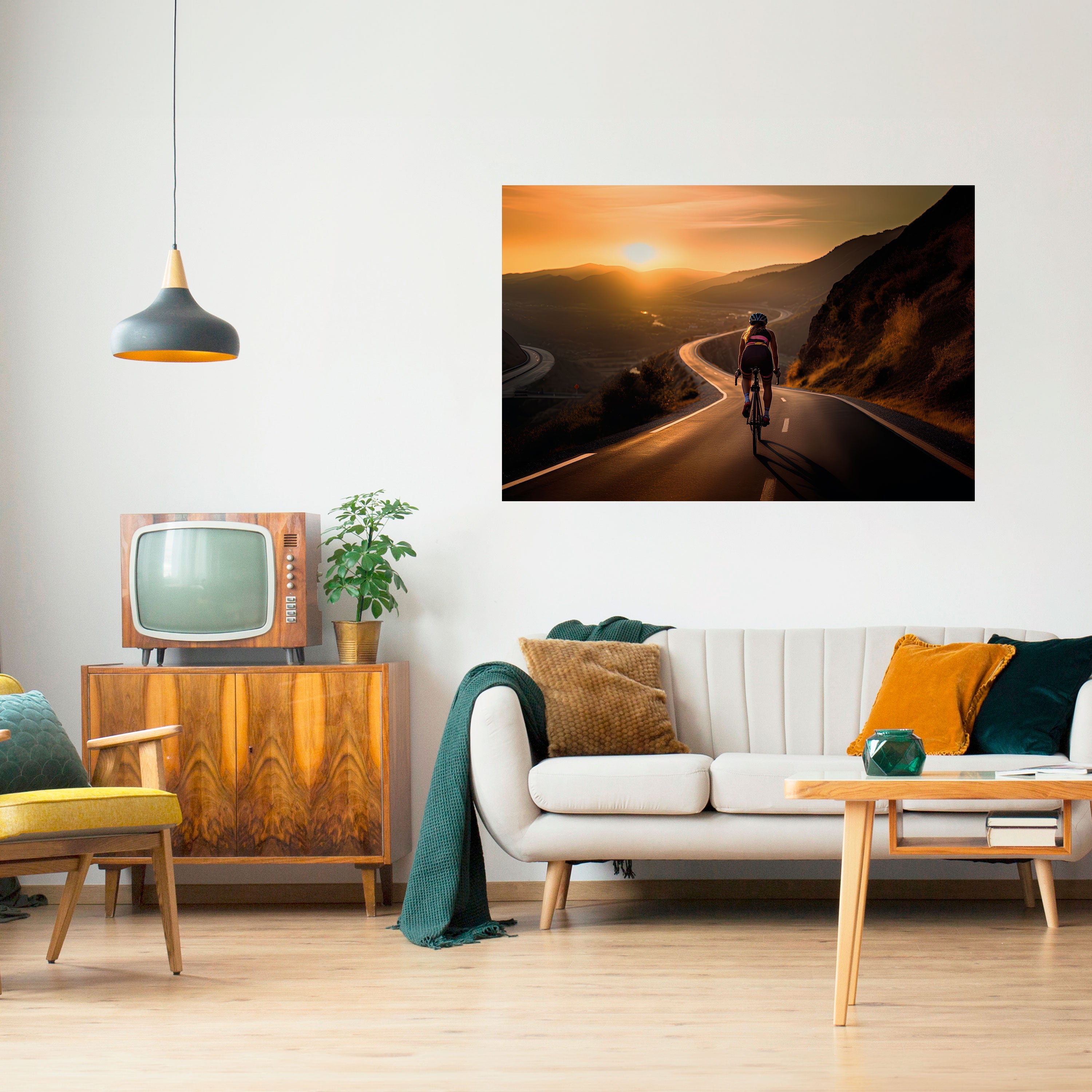 RIDE INTO GOLD Horizontales Poster zum Abziehen und Aufkleben