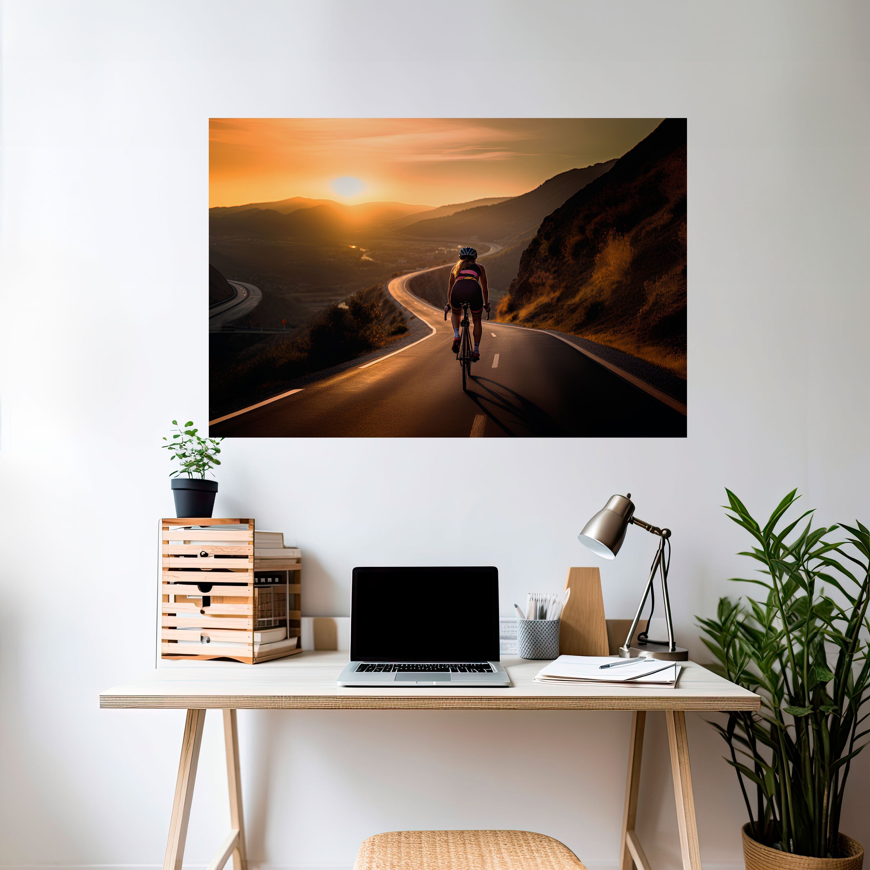RIDE INTO GOLD Horizontales Poster zum Abziehen und Aufkleben