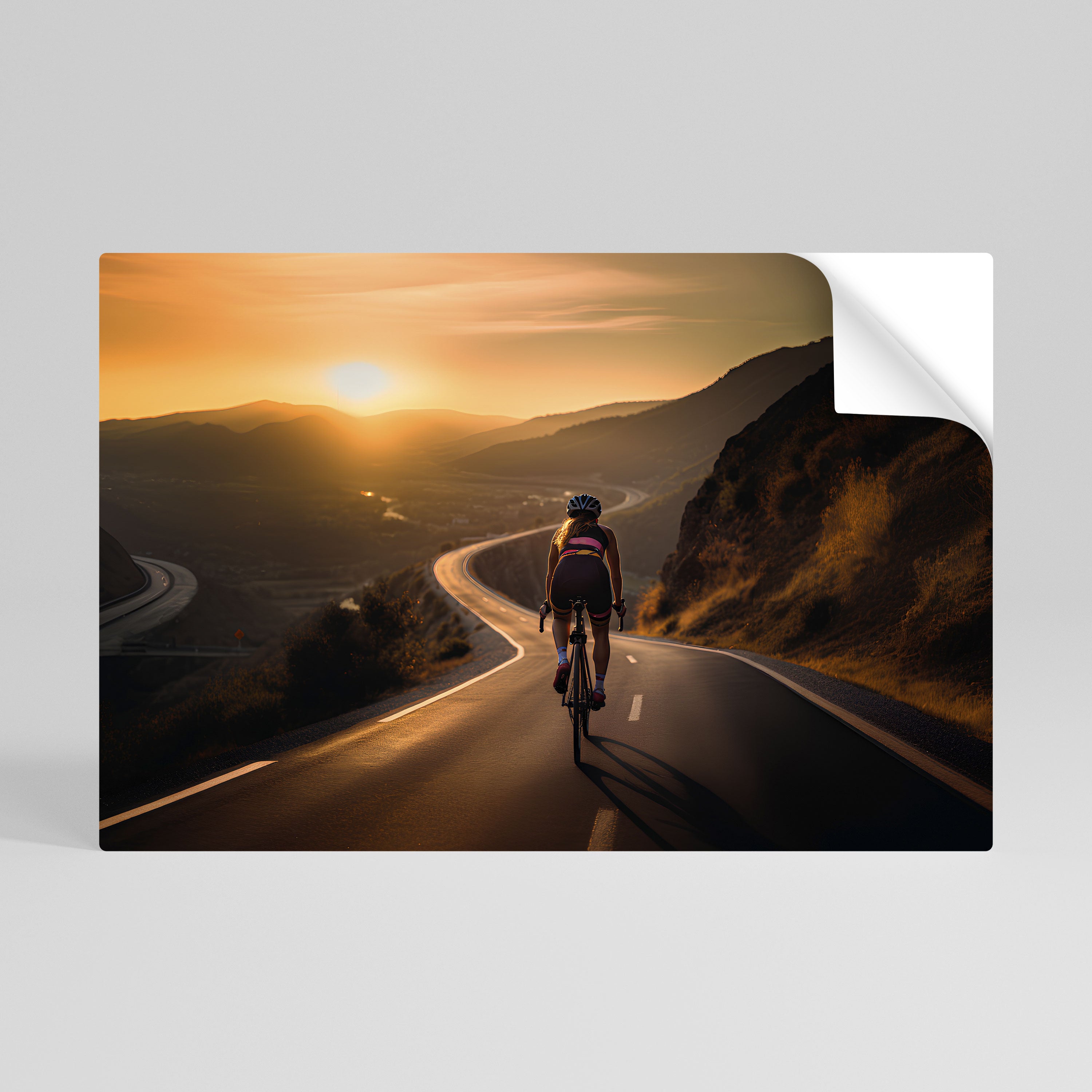 RIDE INTO GOLD Selbstklebendes Horizontal-Poster