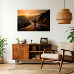 RIDE INTO GOLD Selbstklebendes Horizontal-Poster