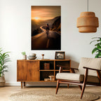 RIDE INTO GOLD Selbstklebendes Poster - Hochformat