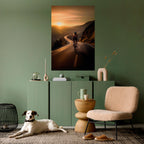 RIDE INTO GOLD Selbstklebendes Poster - Hochformat