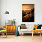 RIDE INTO GOLD Selbstklebendes Poster - Hochformat