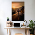 RIDE INTO GOLD Selbstklebendes Poster - Hochformat