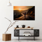 RIDE INTO GOLD Selbstklebendes Horizontal-Poster