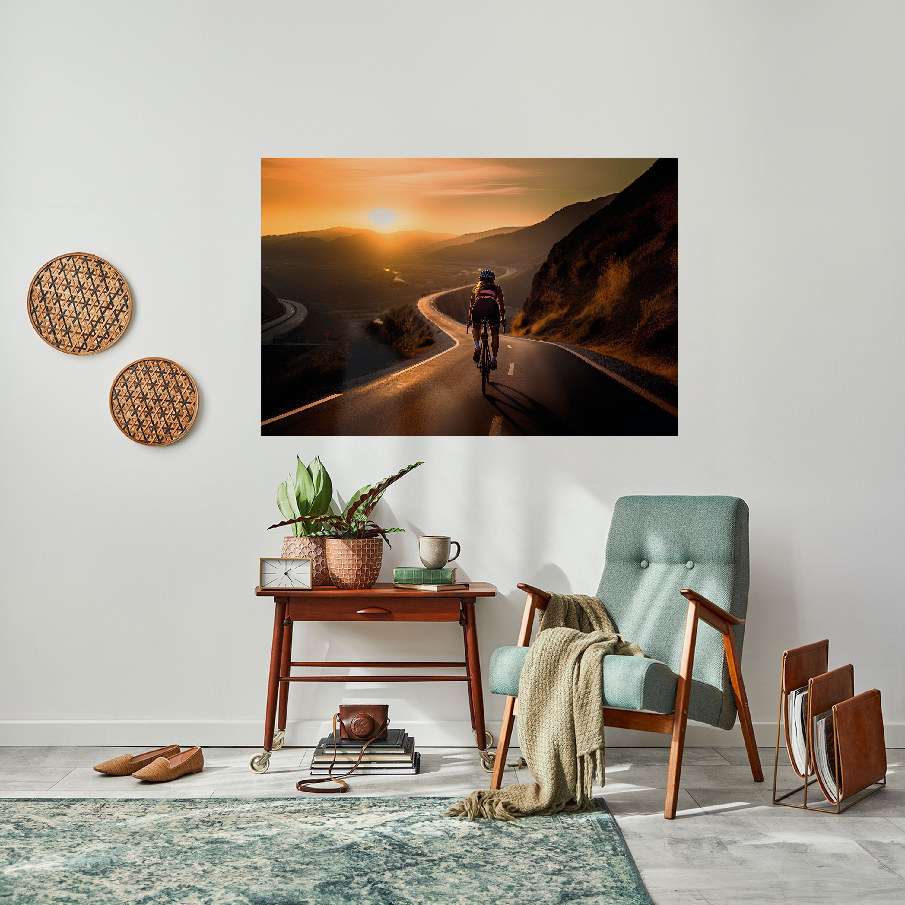 RIDE INTO GOLD Horizontales Poster zum Abziehen und Aufkleben