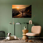 RIDE INTO GOLD Selbstklebendes Horizontal-Poster