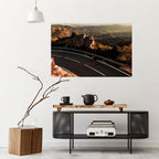 MOUNTAIN ROAD RIDE Selbstklebendes Horizontal-Poster