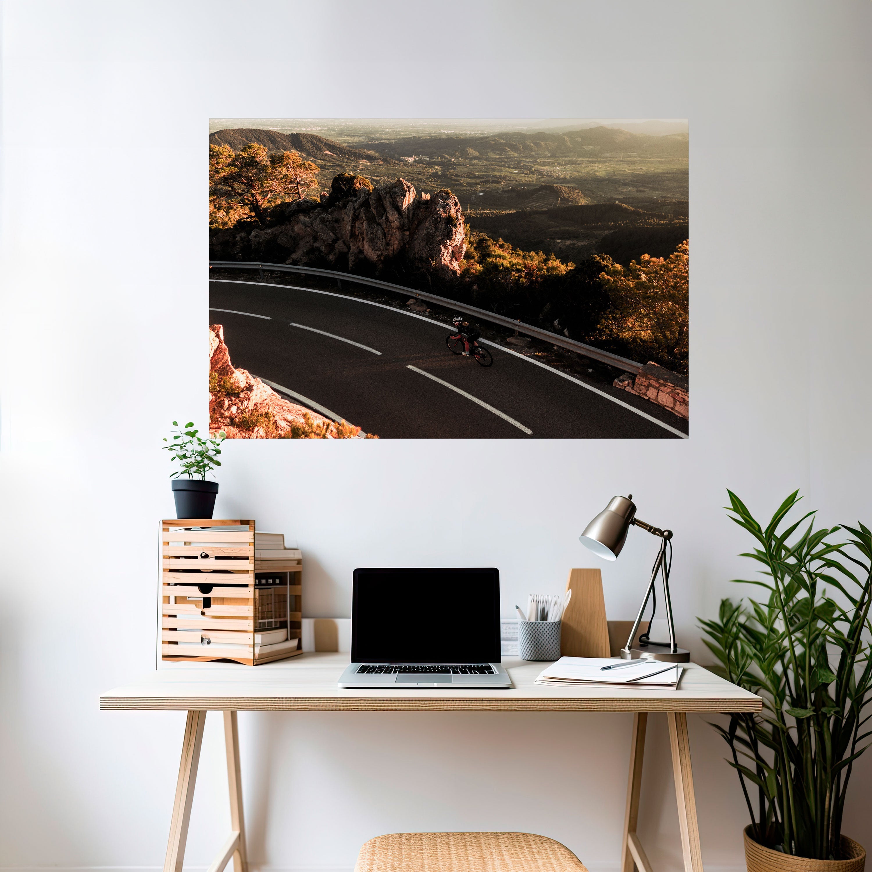 MOUNTAIN ROAD RIDE Horizontales Poster zum Abziehen und Aufkleben