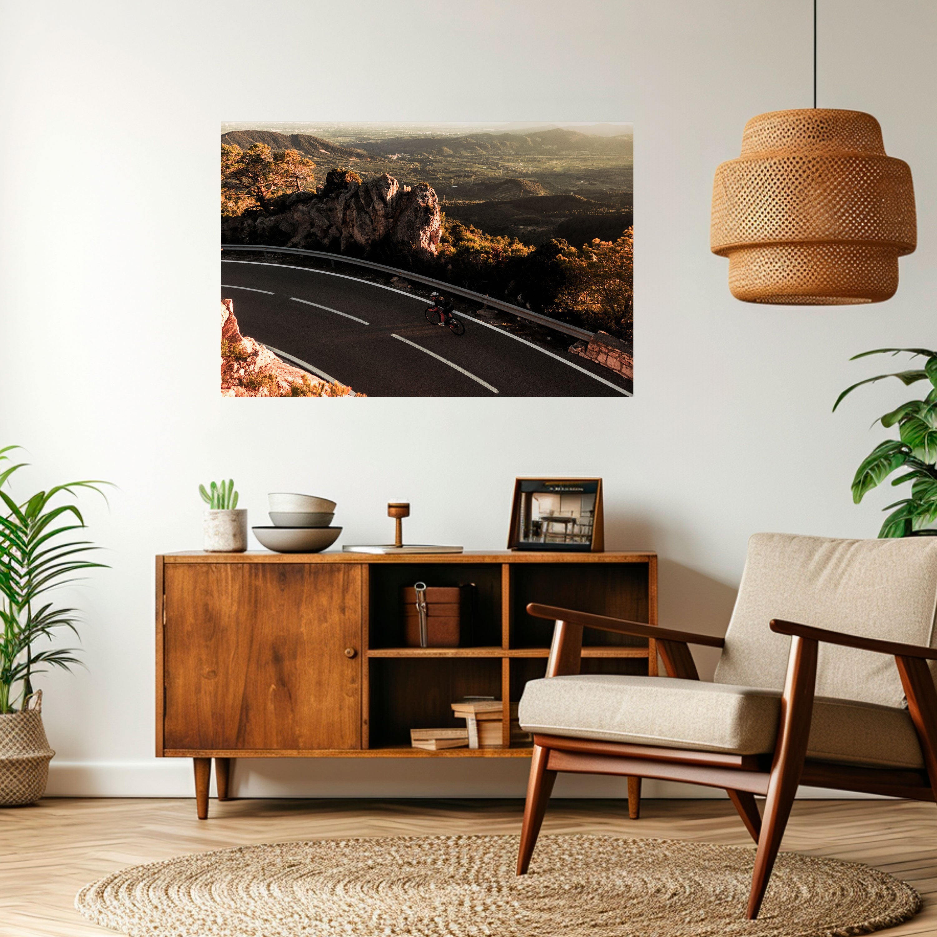 MOUNTAIN ROAD RIDE Horizontales Poster zum Abziehen und Aufkleben