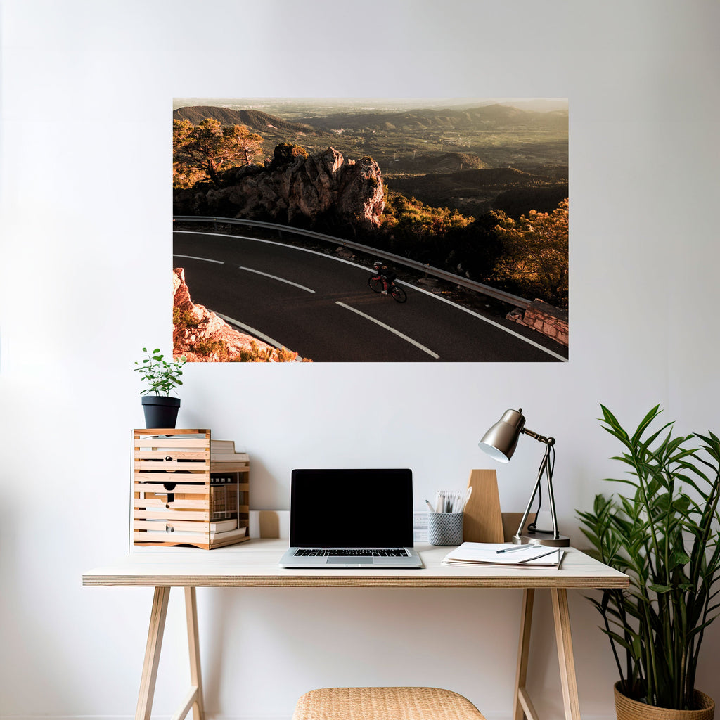 MOUNTAIN ROAD RIDE Horizontales Poster zum Abziehen und Aufkleben
