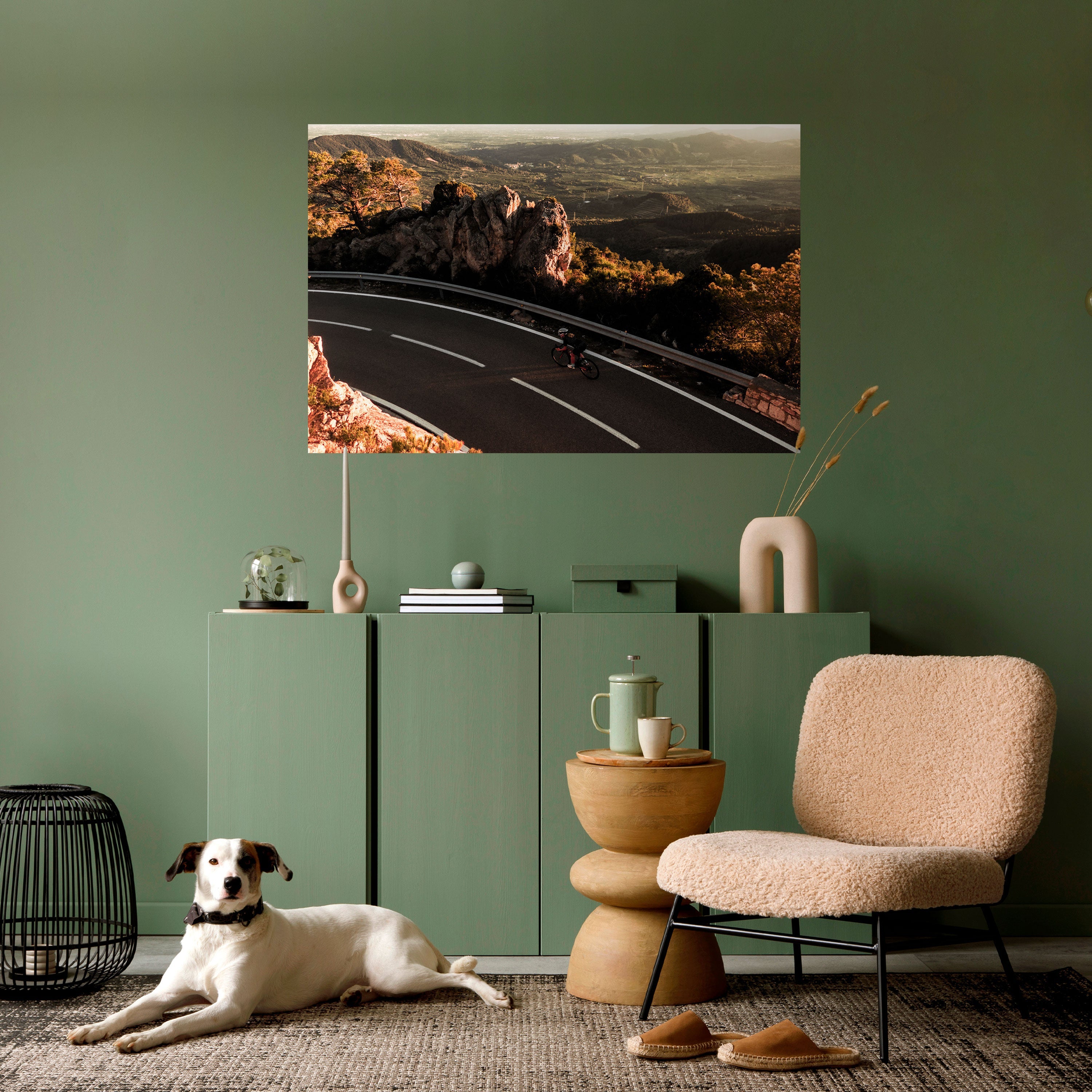 MOUNTAIN ROAD RIDE Horizontales Poster zum Abziehen und Aufkleben