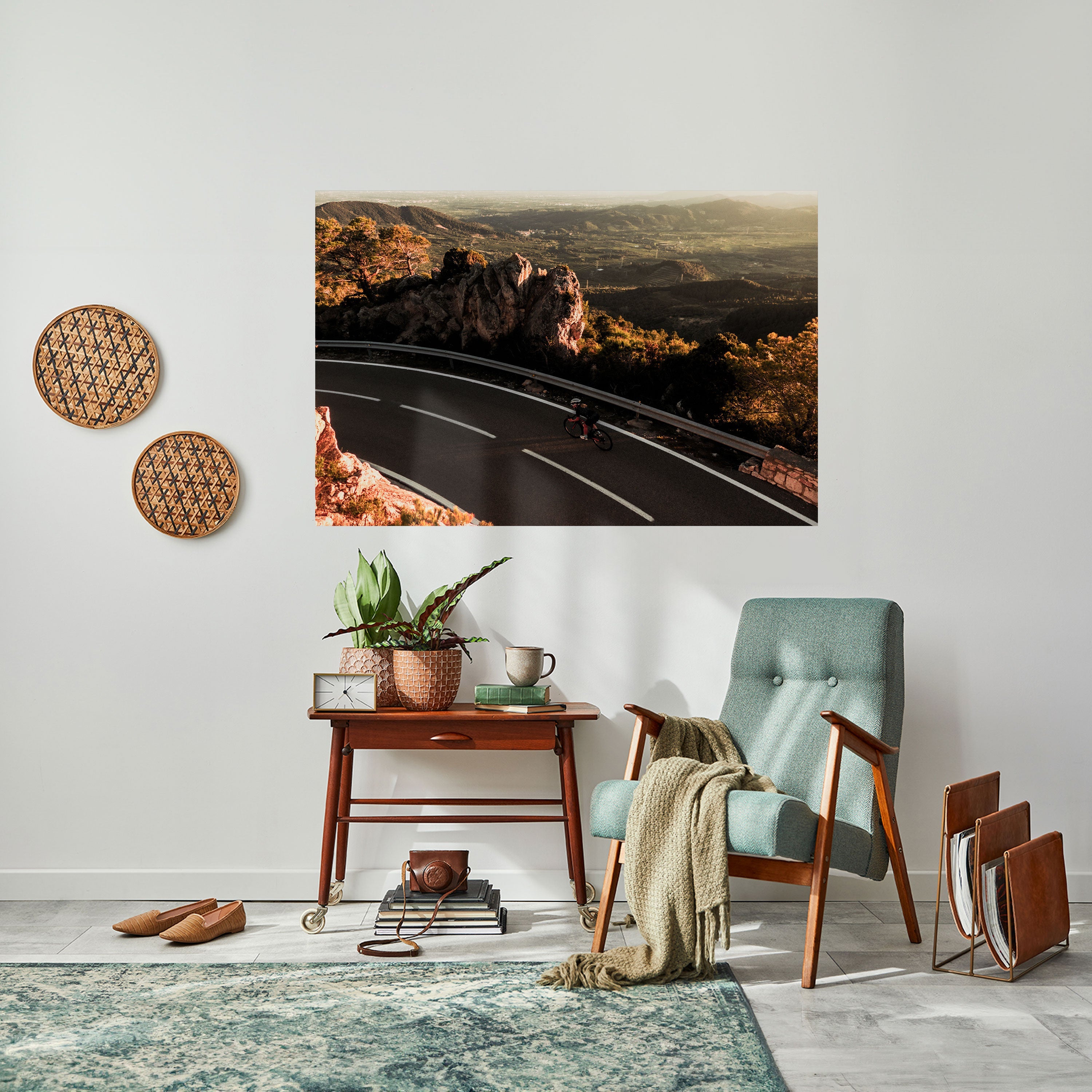 MOUNTAIN ROAD RIDE Horizontales Poster zum Abziehen und Aufkleben