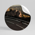 MOUNTAIN ROAD RIDE Runder Wandsticker zum Abziehen und Aufkleben