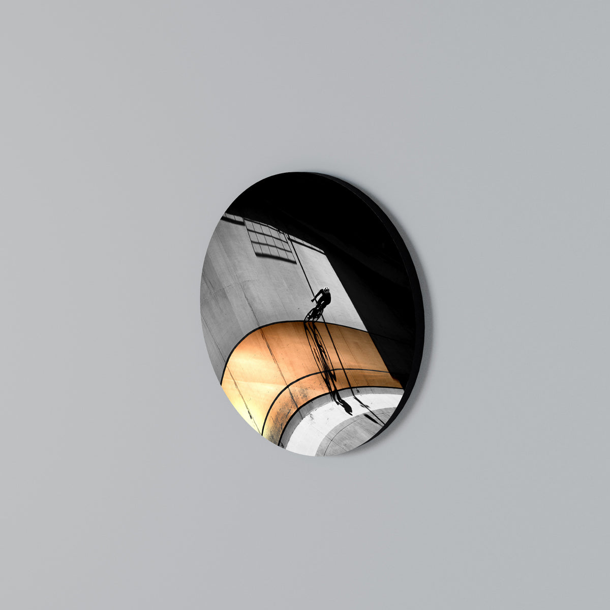 ORANGE ARC AMBIENCE Round Wall Art