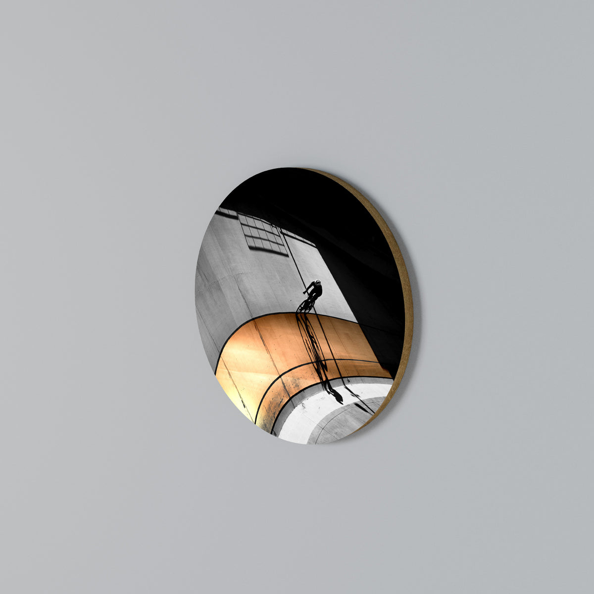 ORANGE ARC AMBIENCE Round Wall Art