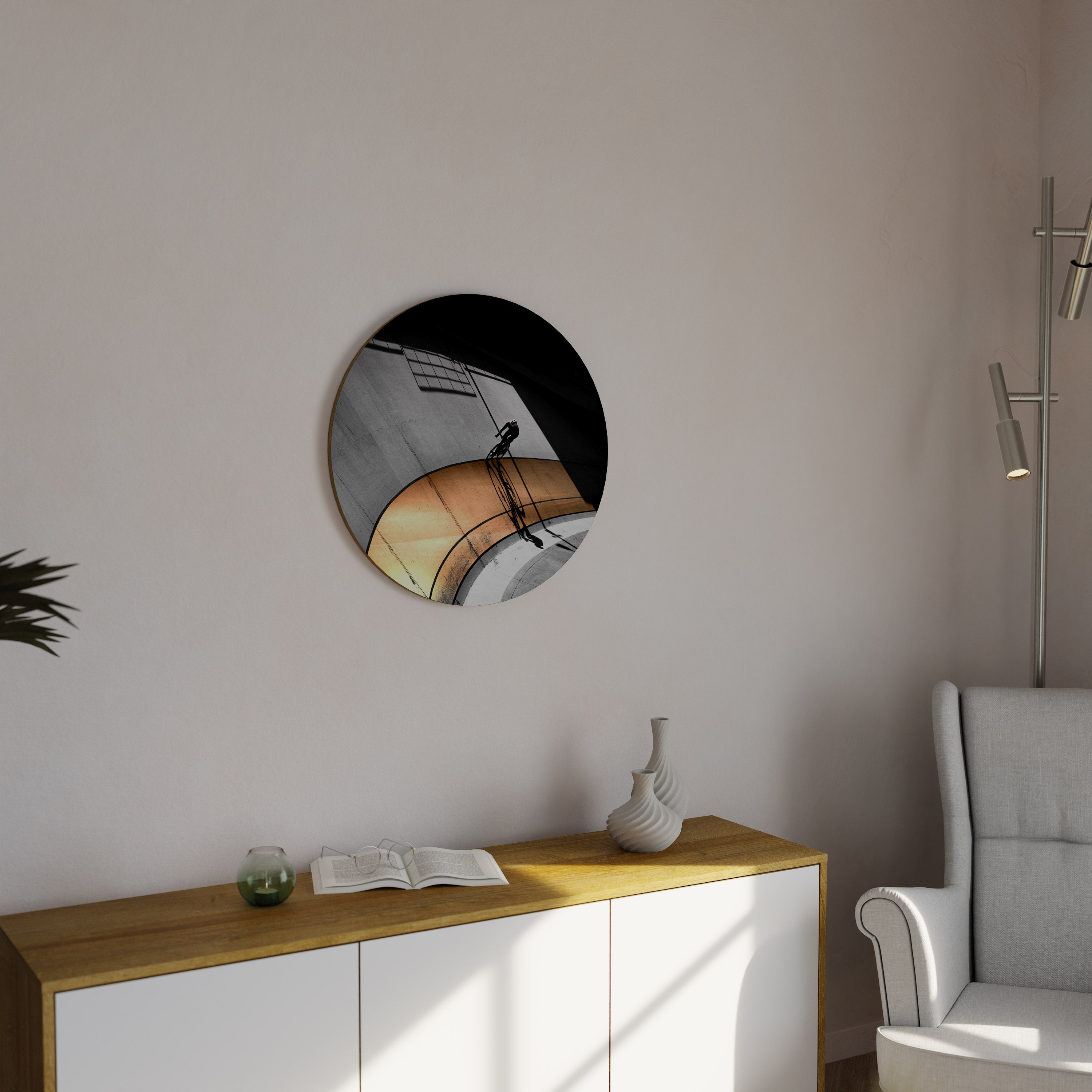 ORANGE ARC AMBIENCE Runde Wanddekoration Ø 69 cm