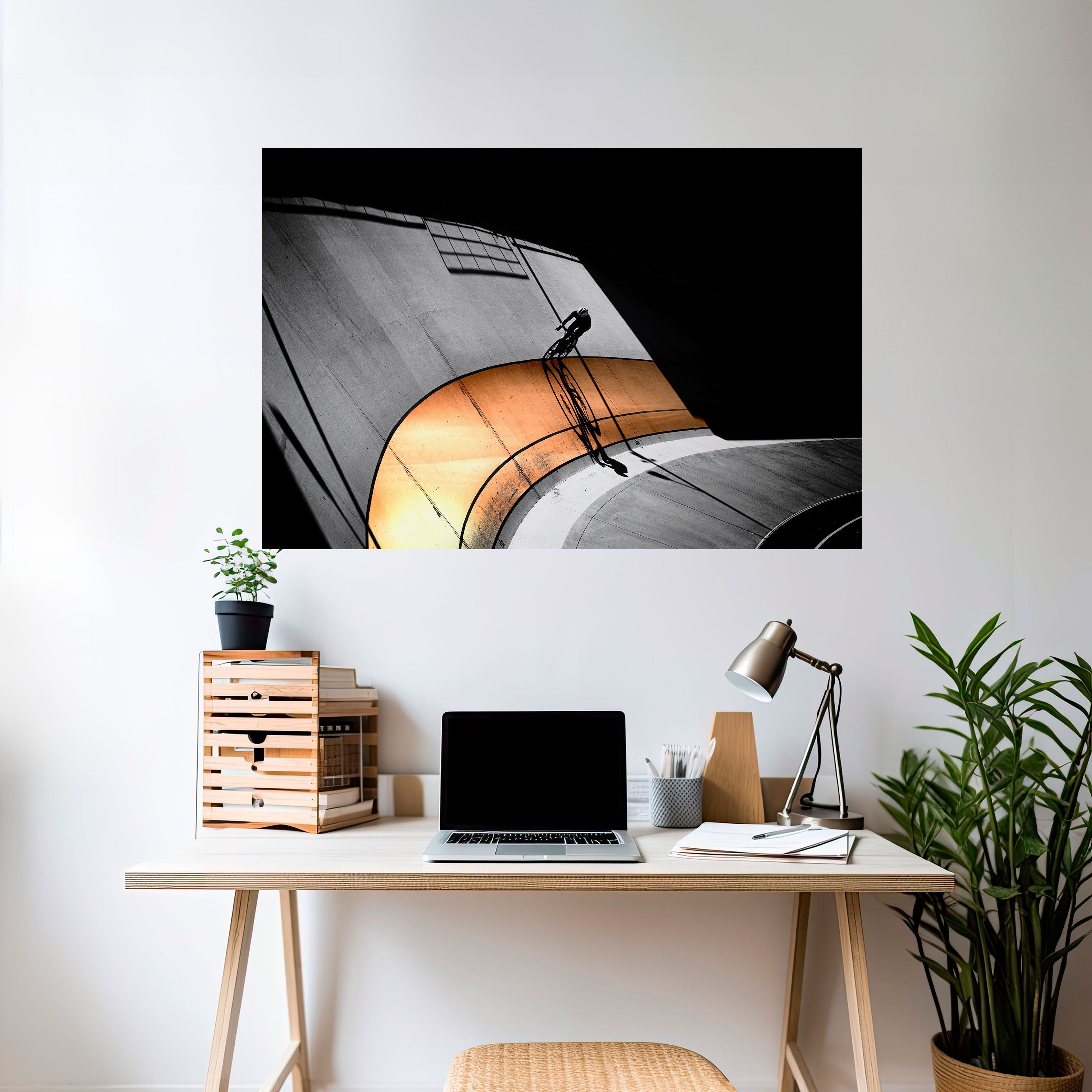 ORANGE ARC AMBIENCE Horizontales Poster zum Abziehen und Aufkleben