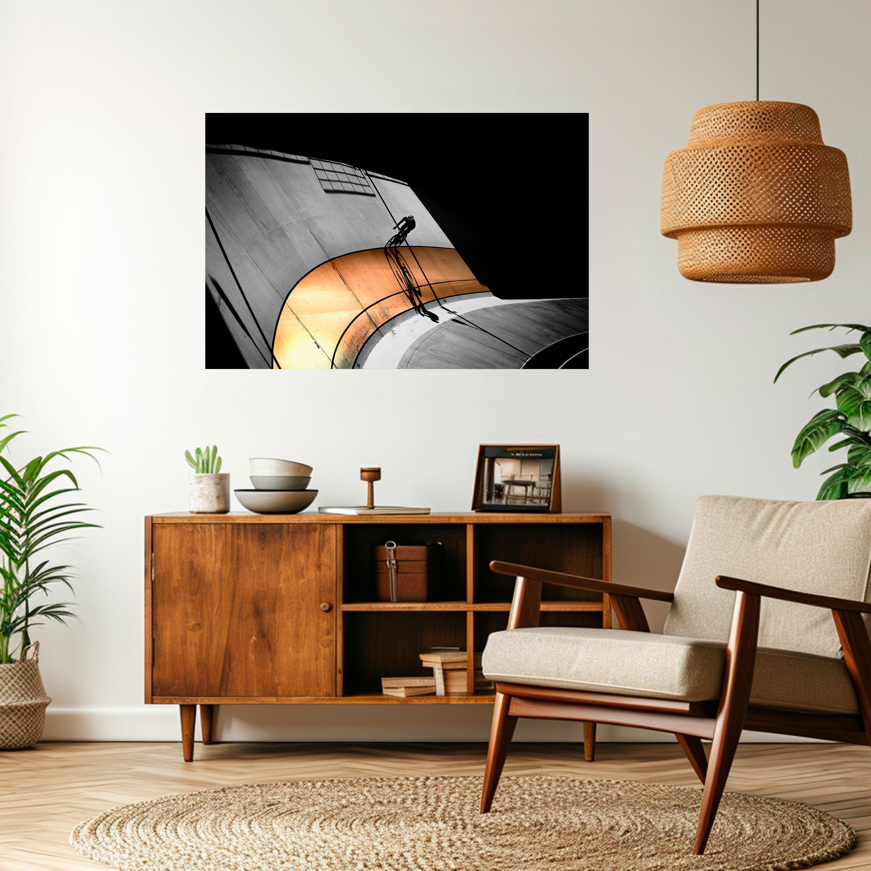 ORANGE ARC AMBIENCE Horizontales Poster zum Abziehen und Aufkleben