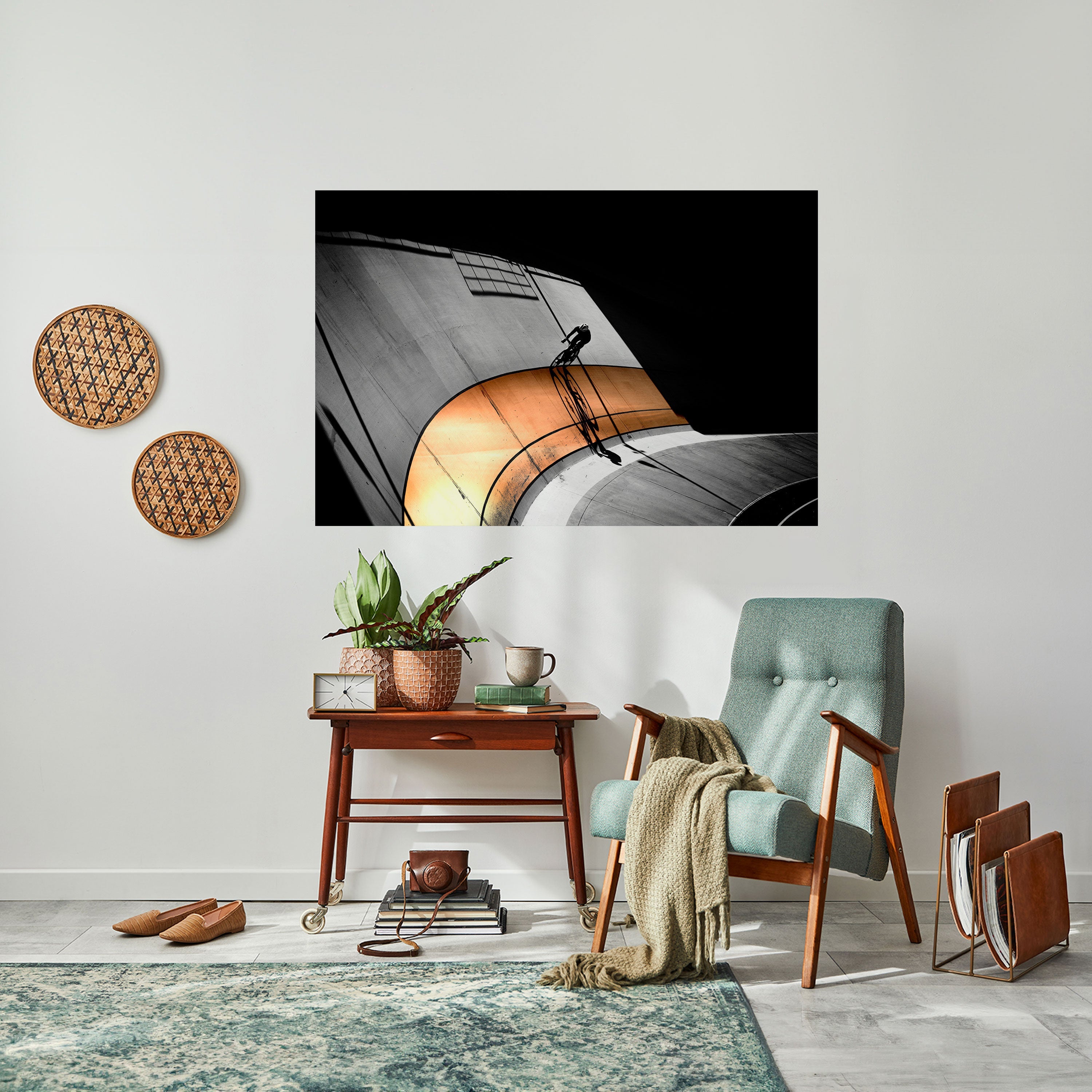 ORANGE ARC AMBIENCE Horizontales Poster zum Abziehen und Aufkleben