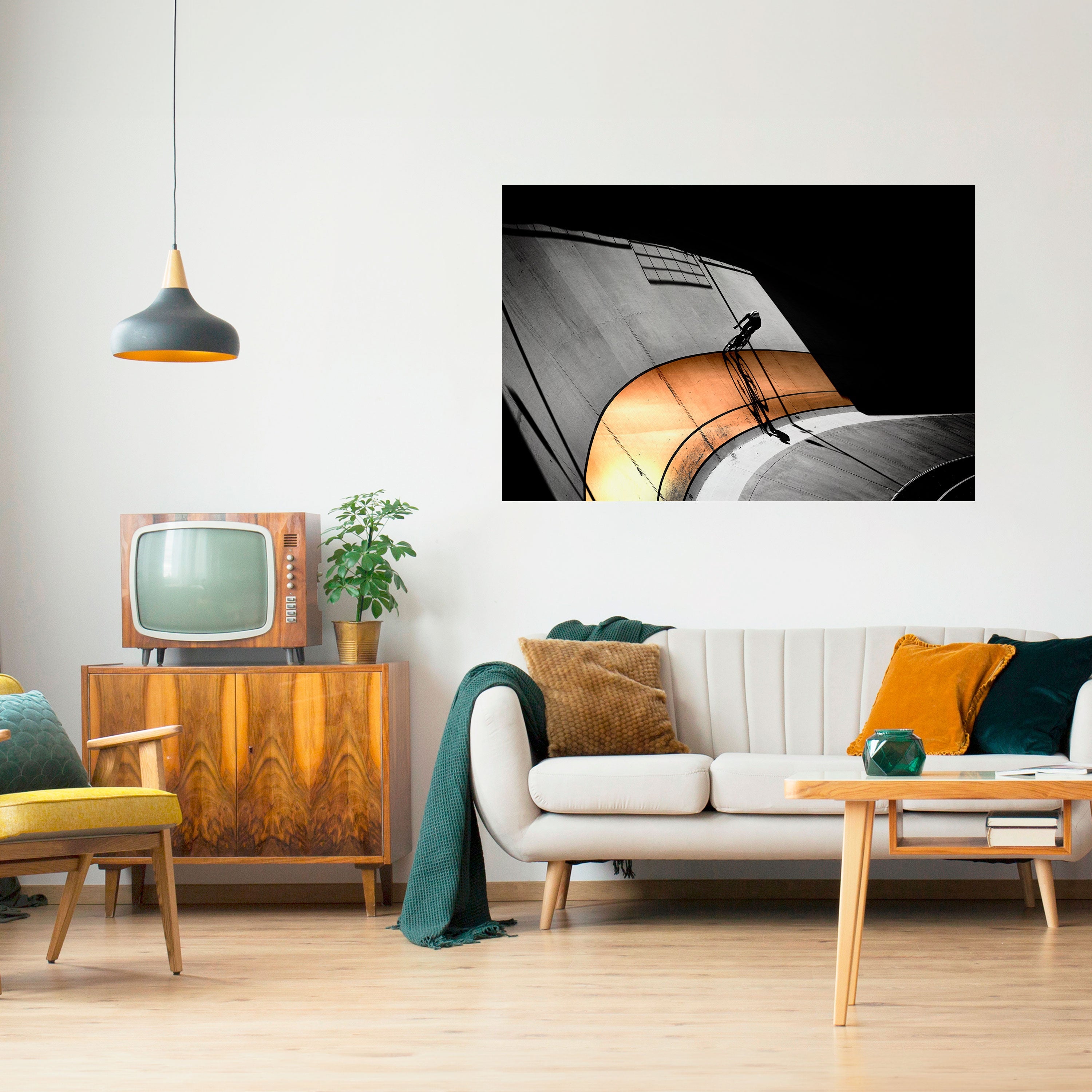 ORANGE ARC AMBIENCE Horizontales Poster zum Abziehen und Aufkleben