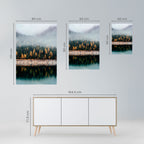 GOLDEN TREES IN FOG Selbstklebendes Poster - Hochformat