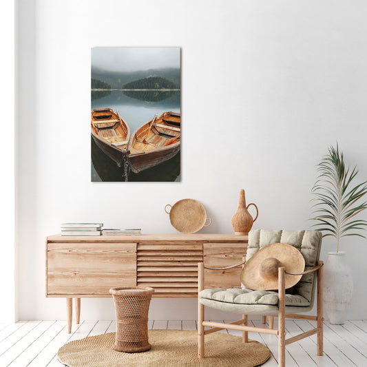 HARMONY OF BOATS Vertical Canvas Print