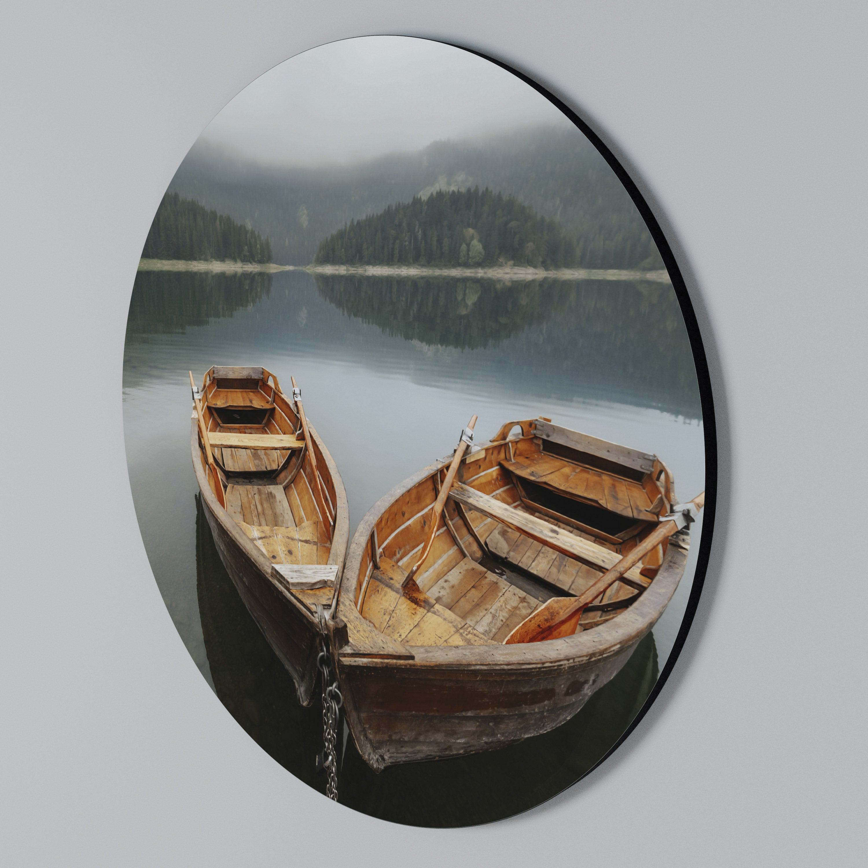 HARMONY OF BOATS Round Wall Art