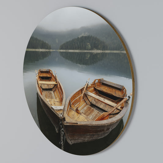 HARMONY OF BOATS Rundes Wandbild